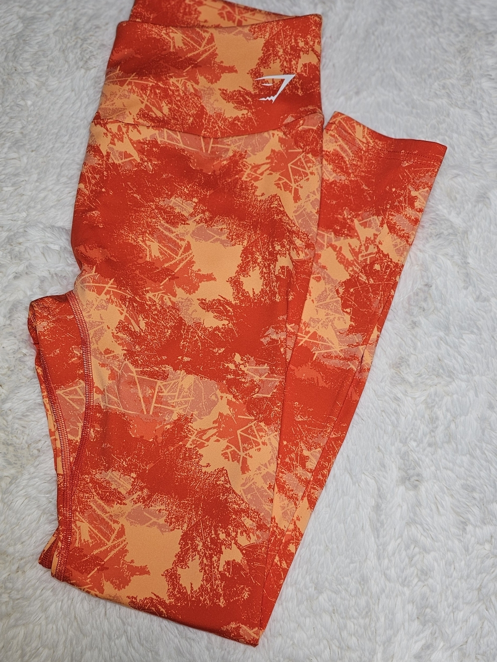Gymshark Orange Abstract Print Leggings-XL